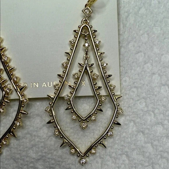 Kendra Scott Gold Geometric Earrings - Picture 4 of 8